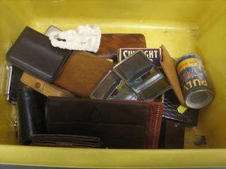 A Rolls razor, a collection of leather wallets and other curios etc