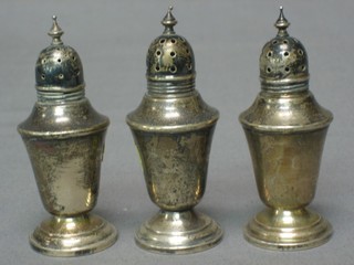 3 Sterling silver pepperettes by Amston