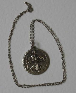 A silver St Christopher medal