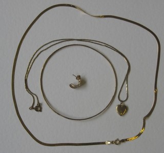 A gilt metal bangle and an Italian gilt metal chain