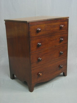 A 19th Century mahogany chest commode with hinged lid 25"