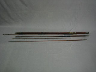 A 19th Century mahogany 5 section fishing rod by Bowness & Bourness of 230 The Strand