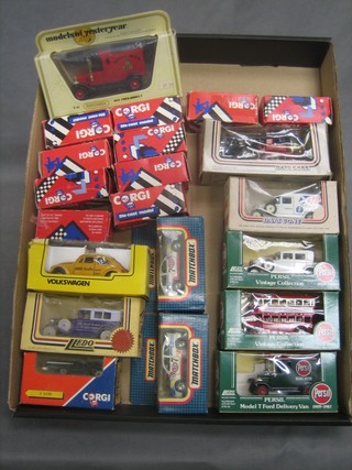 9 various Corgi model cars boxed, Matchbox and other model cars etc all boxed