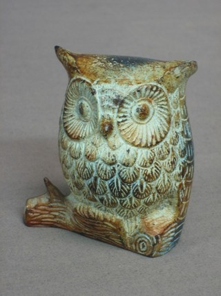 A bronze figure of a seated owl 3"