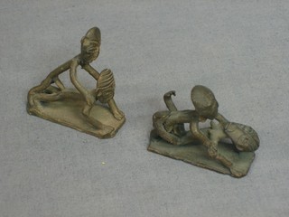 2 Eastern erotic bronze figures 2"