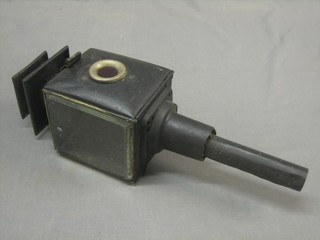 A 19th Century square Japanned coaching lamp