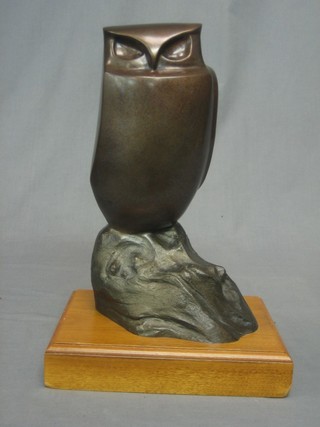 An England? limited edition bronze figure of an owl, base marked 1990 2/10 14"
