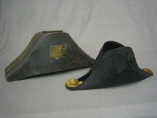 A Naval Officer's hat by Could & Sons Davenport, complete with metal case