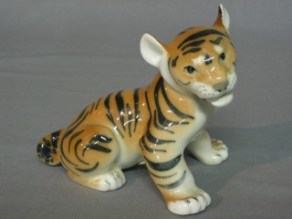 A Soviet Russian figure of a seated Tiger 5"