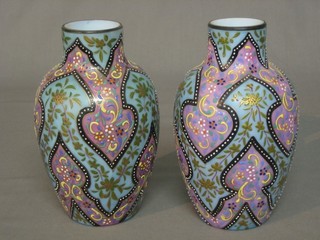A pair of Victorian opaque glass vases 6 1/2"