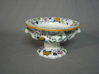 A Masons Ironstone twin handled tureen the base with blue Masons mark (some chips to base) 11"