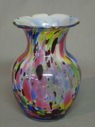An End of Day club shaped glass vase 9"