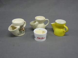 6 various pottery shaving bowls