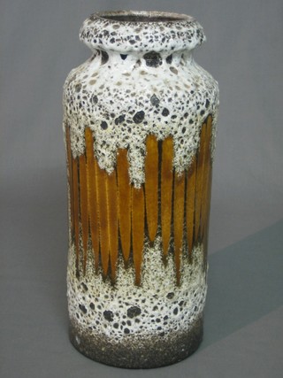 A brown glazed West German Art Pottery vase, the base marked 517-30 West Germany 12"