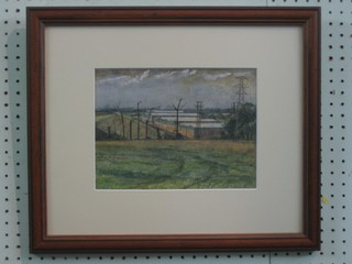 Richard Sorrel, watercolour drawing "Industrial Landscape signed and dated 1978 8" x 10"