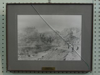 A black and white photograph, possibly of the third Afghan War with brass plaque to base - Presented by Commander II Corps 8" x 11"