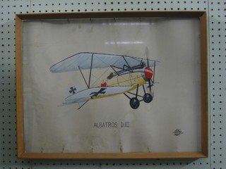K G King, watercolour "Albatross DIII Imperial German Bi-Plane" 15" x 20"