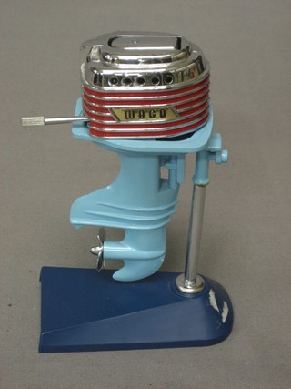 A Royal Craft advertising table lighter in the form of a Wago outboard motor, boxed