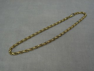 A gilt metal multi link chain 18"
