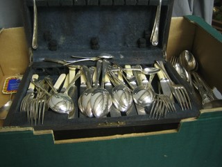 A canteen of silver plated flatware and a collection of silver plated cutlery 
