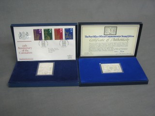 2 silver proof ingots in the form of stamps