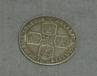 A George II silver shilling 1758