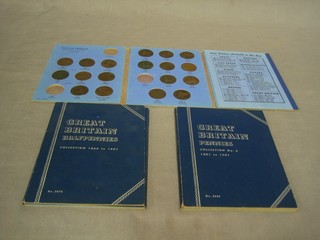 3 folders of British pennies and half pennies