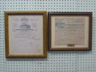 A collection of various framed 19th Century and later shop bills