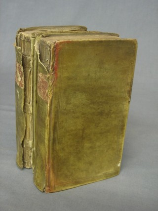Volumes I and II "The Works of Virgil" - translated into English by Mr Driman in 3 volumes, 6th edition 1727, parchment bound