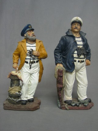 2 resin figures of sailors 14" and 13"