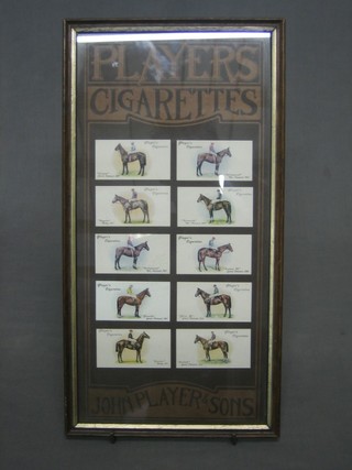 10 framed Player's cigarette cards "Race Horses"