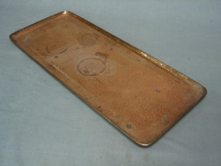 A rectangular planished Newlyn copper tray marked Newlyn 22"