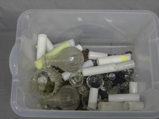 A collection of various cut glass lustres, light fittings etc