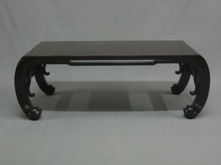 An Eastern  Padouk Opium style coffee table 35" 