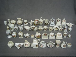 A collection of various crested china