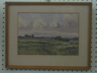 A watercolour drawing "Moorland Scene" 7" x 9 1/2"