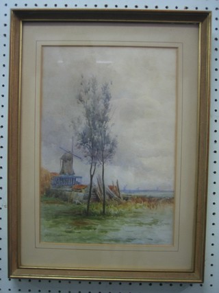 H R Westwood, watercolour drawing "Windmill" signed and dated 1897  14" x 9 1/2"