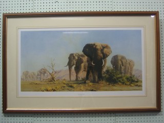 After David Shepherd, a coloured print "The Ivory is Theirs" 15" x 29"