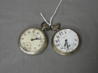 An Elswick lever open faced pocket watch in a chrome case and an Ingasol Defiance pocket watch