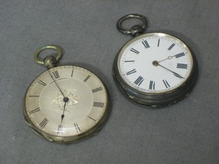 2 silver open faced pocket watches