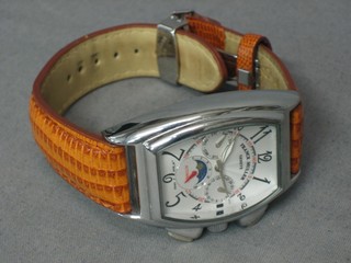 A wristwatch by Frank Muller with leather strap