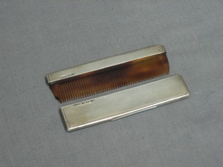 A silver cased travelling comb, Birmingham 1938