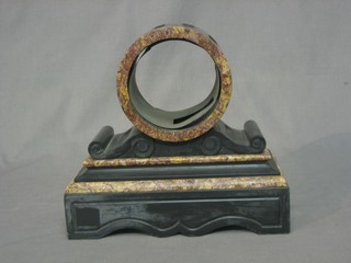 A 19th Century black and pink veined marble clock case  10"