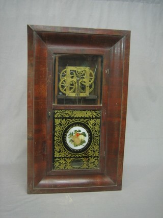A 19th Century American 30 hour wall clock contained in a mahogany case (requires attention)