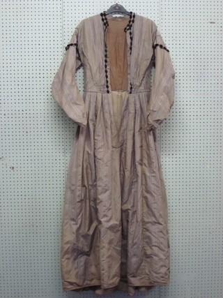 A Victorian grey silk dress