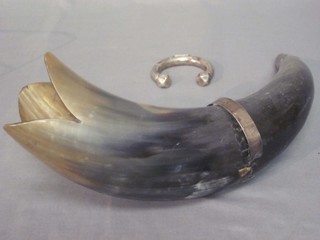 A silver plated mounted horn 14"