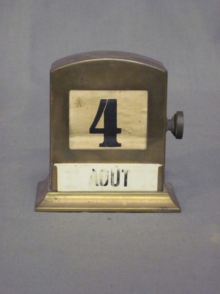 A French 19th Century arch shaped brass perpetual calendar 4"