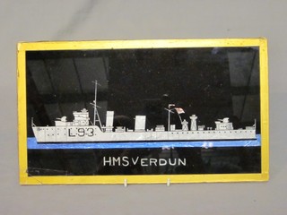 A silver paper picture of HMS Verdun 8" x 14"