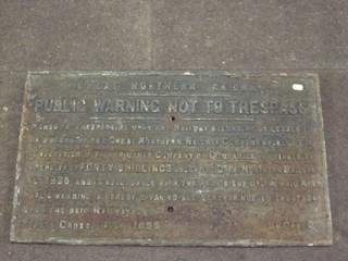 A Victorian cast iron sign for The Great Northern Railway, Public Warning  Do Not Trespass 16" x 28"