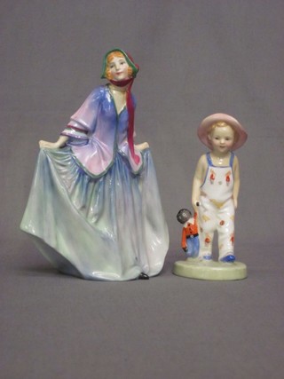 A Royal Doulton figure - Sweet Anne HN1318 (head f and r) and 1 other Gollywog RD482 (f)